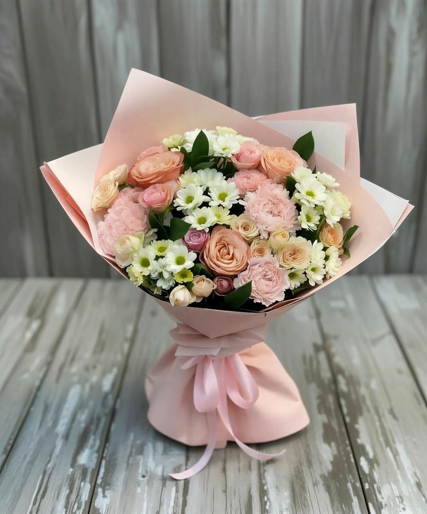 Букет цветов из: Гвоздики, Розы и Хризантемы в Бегуницы