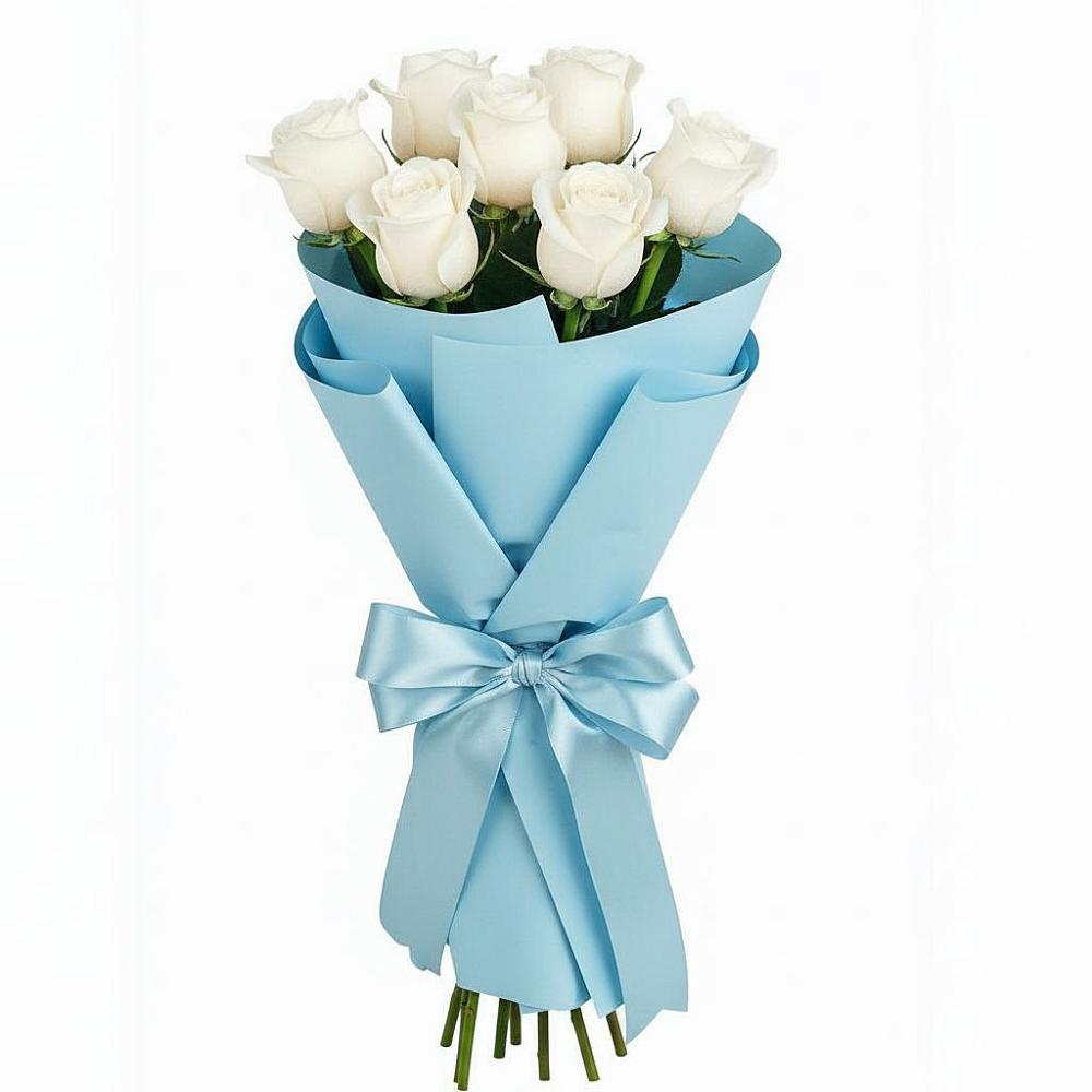 Букет 7 белых роз Проуд в Бегуницы