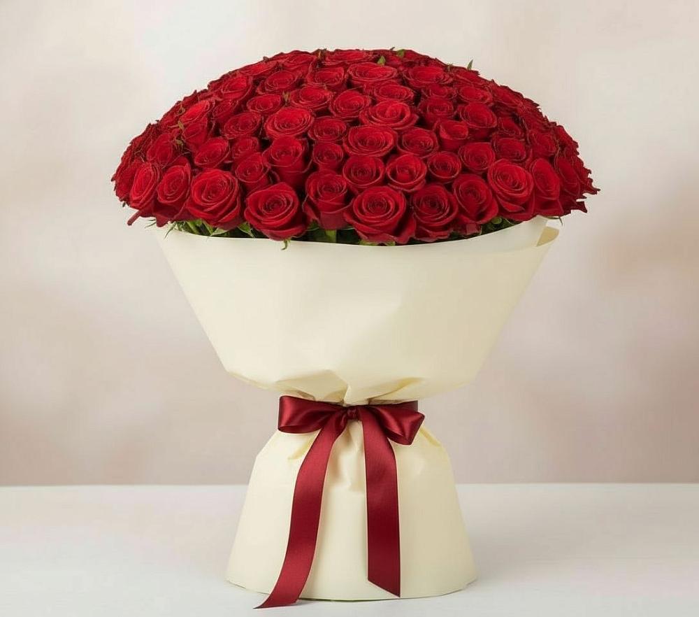 Букет 101 Красная роза Милано в Бегуницы