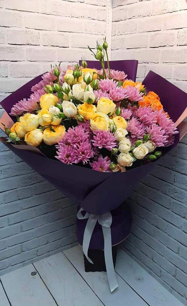 Букет цветов из: Хризантемы и Розы в Бегуницы