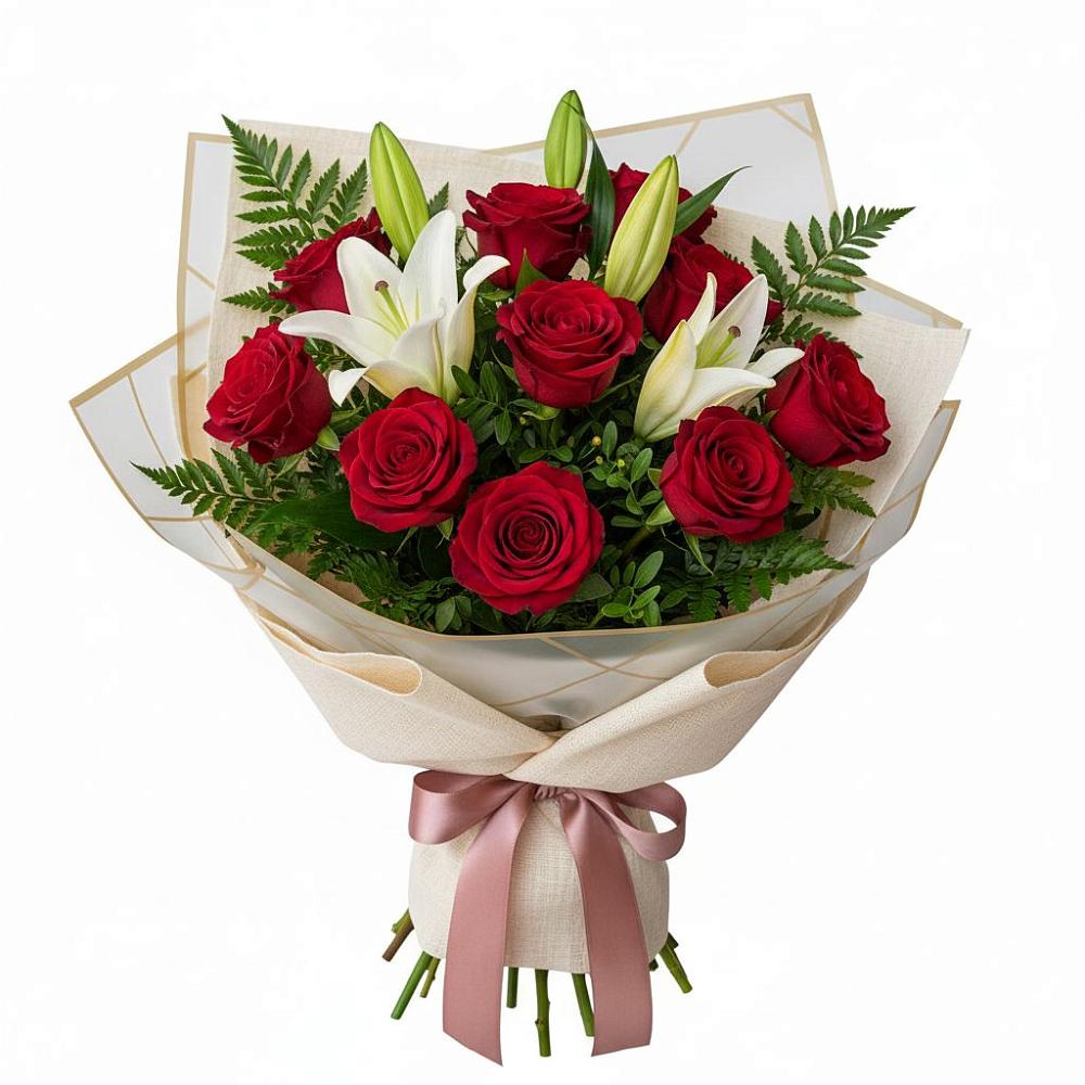 Букет цветов из: Лилии и Розы в Бегуницы