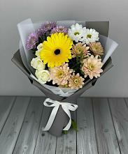 Букет цветов из:  Розы, Герберы и Хризантемы #REPLACE_PRED# Бегуницы