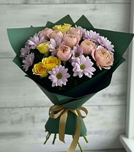 Букет цветов из:  Хризантемы и Розы в Бегуницы