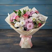 Букет цветов из:  Хризантемы, Альстромерии и Розы в Бегуницы