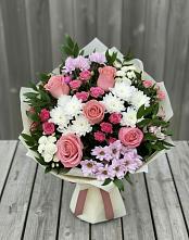 Букет цветов из:  Альстромерии, Гвоздики, Розы и Хризантемы #REPLACE_PRED# Бегуницы