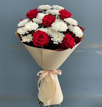 Букет цветов из:  Розы и Хризантемы #REPLACE_PRED# Бегуницы