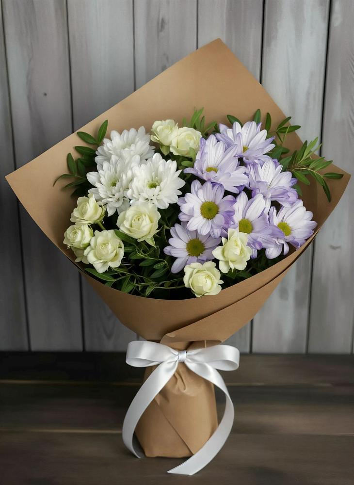 Букет цветов из: Хризантемы и Розы в Бегуницы